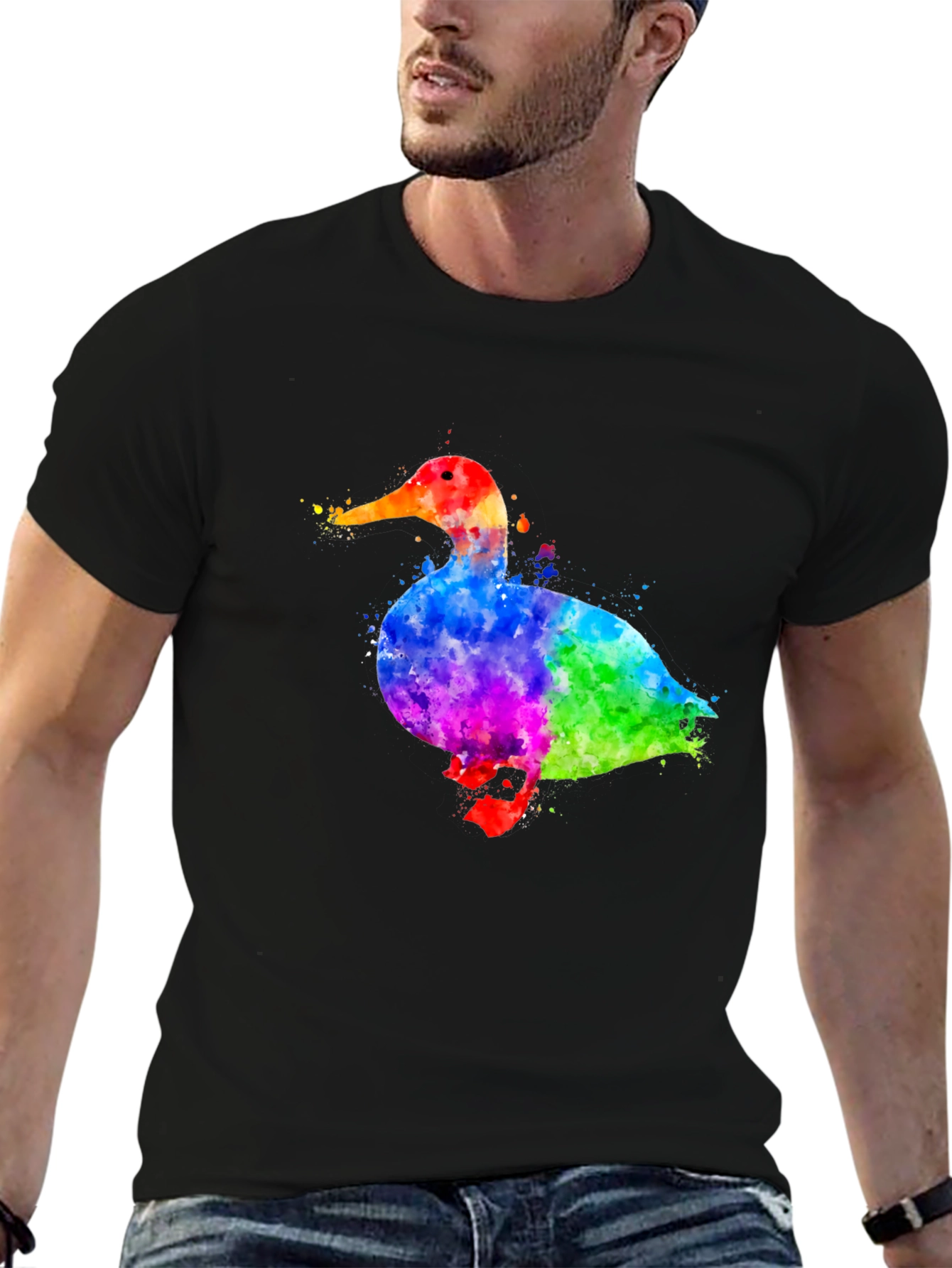 Watercolor Duck Graphic T-Shirt