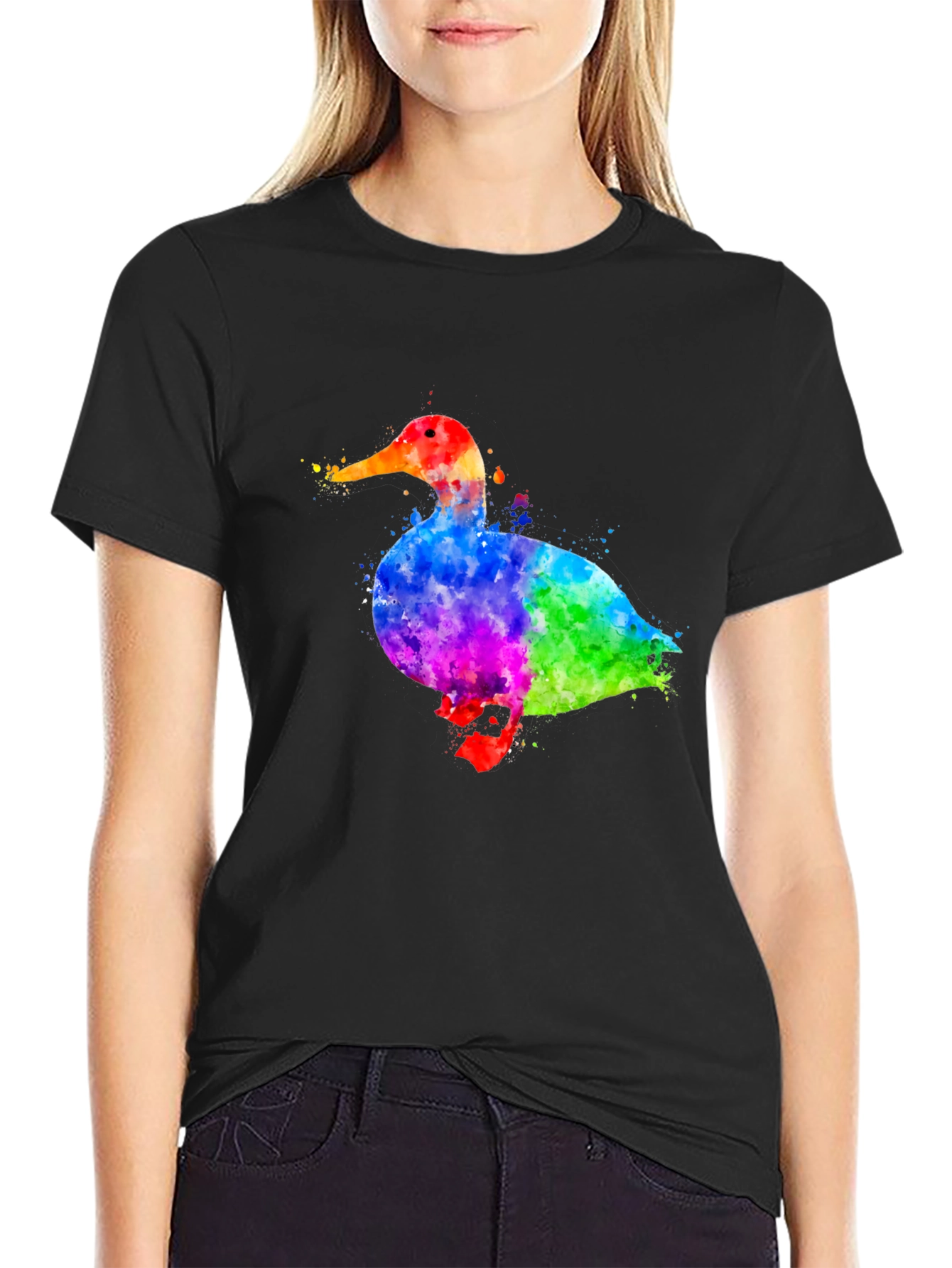 Watercolor Duck Graphic T-Shirt