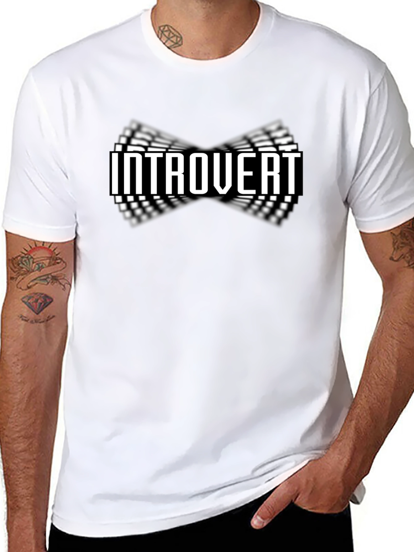 Introvert Graphic Tee - Black Cotton Casual Wear