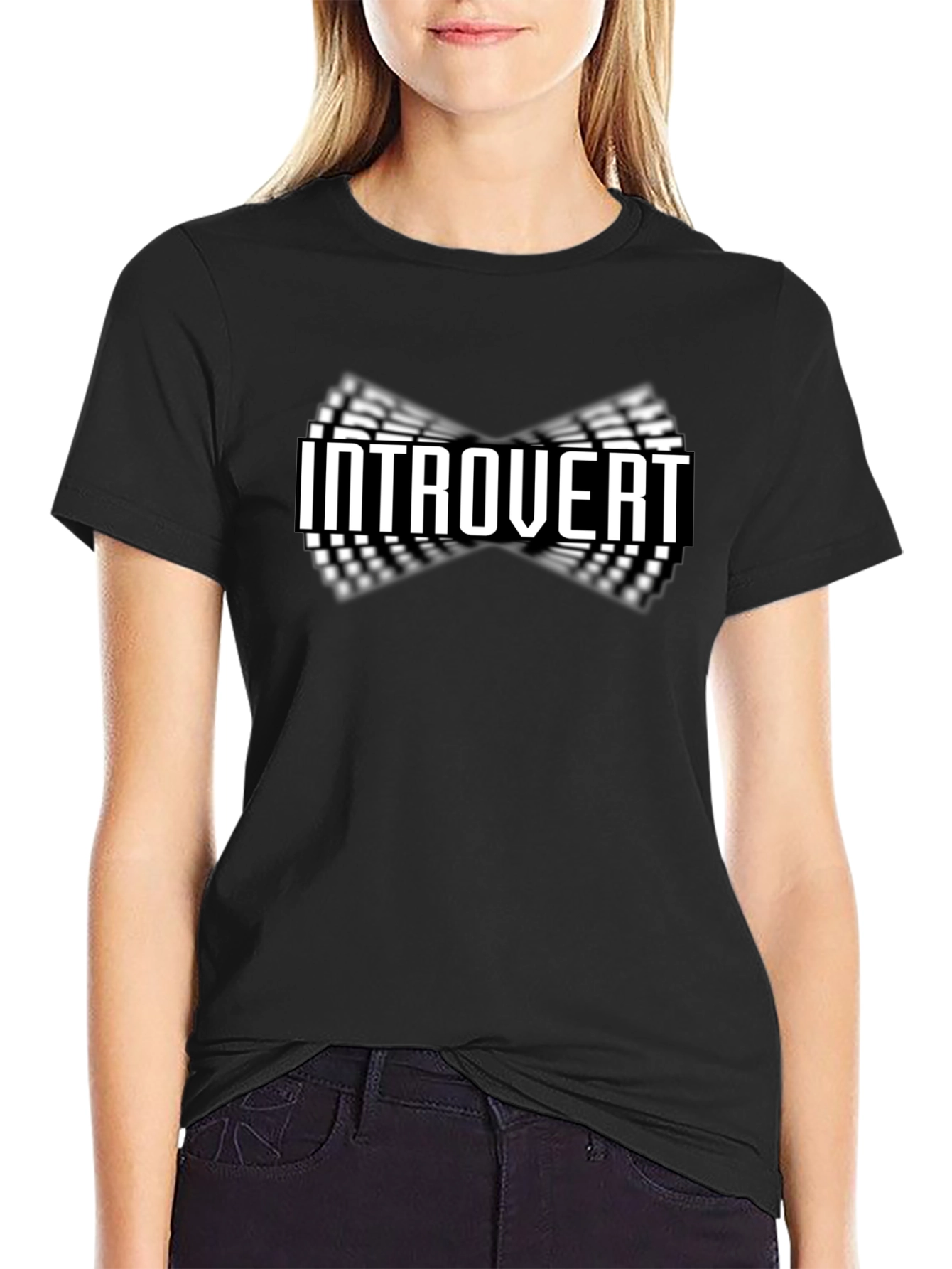 Introvert Graphic Tee - Black Cotton Casual Wear