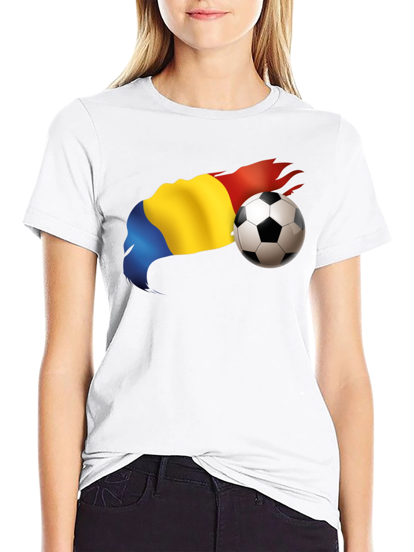 Romania Flag Soccer T-Shirt