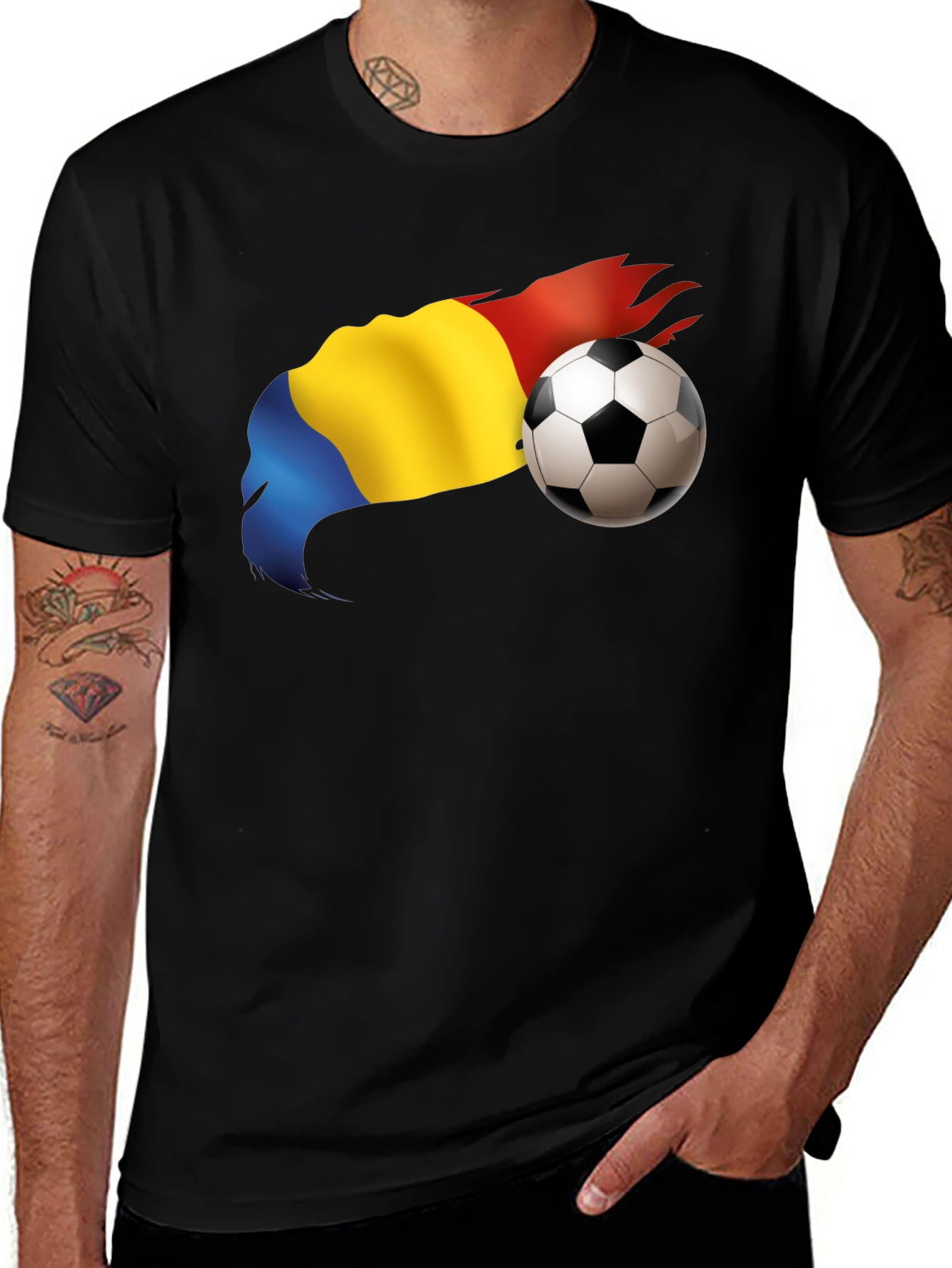 Romania Flag Soccer T-Shirt