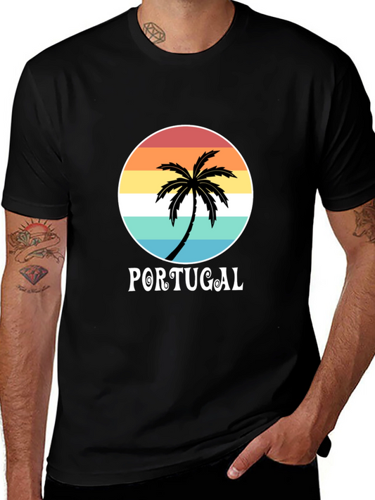 Portugal Palm Tree T-Shirt - Beach Vacation Souvenir