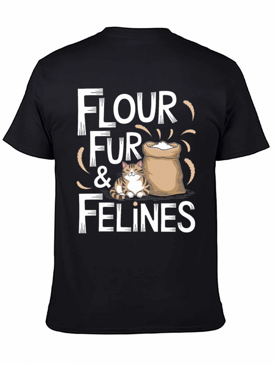 Flour Fur & Felines Funny Cat T-Shirt