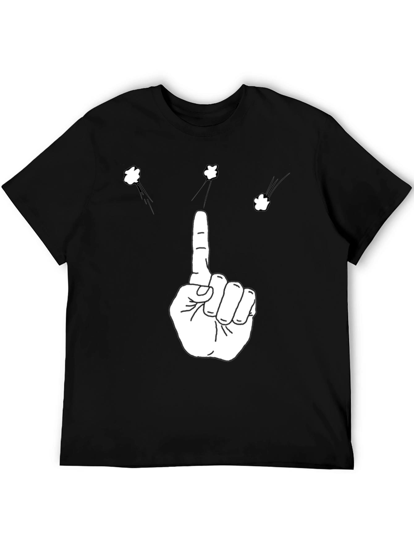 Novelty Pointing Finger Black T-Shirt