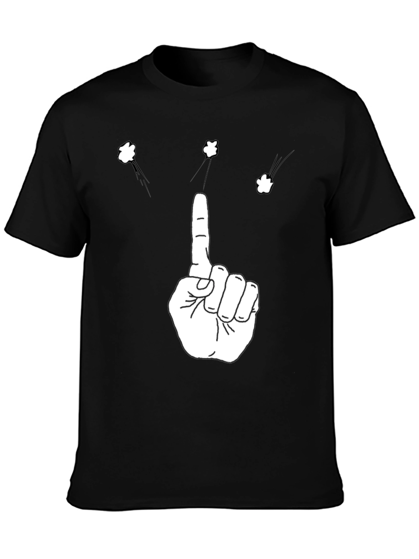 Novelty Pointing Finger Black T-Shirt