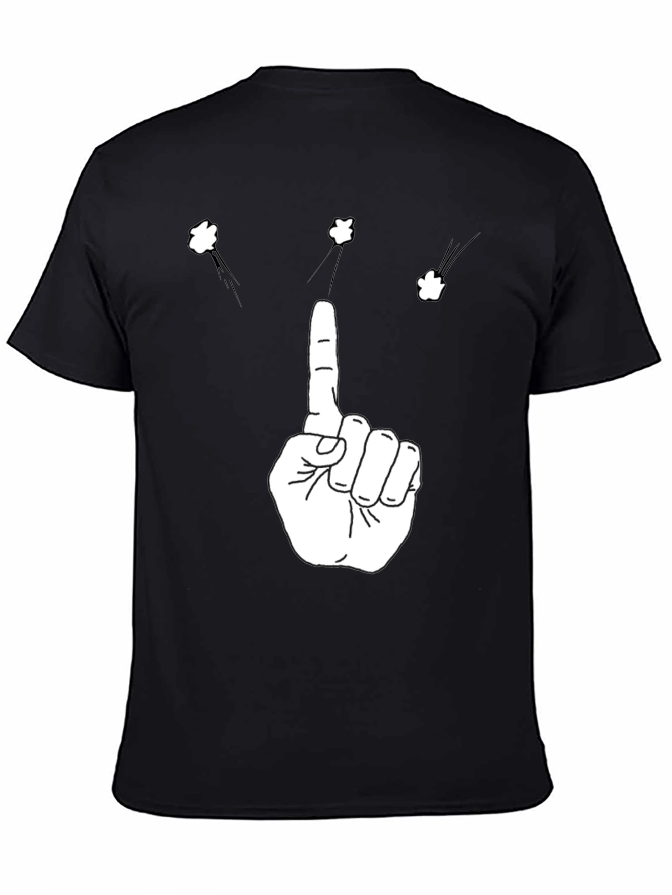 Novelty Pointing Finger Black T-Shirt