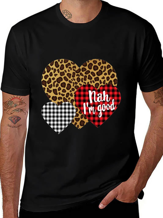 Nah Im Good Heart Print Black T-Shirt