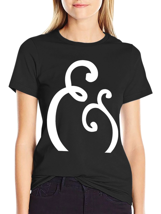 Elegant Ampersand Graphic Tee - Black