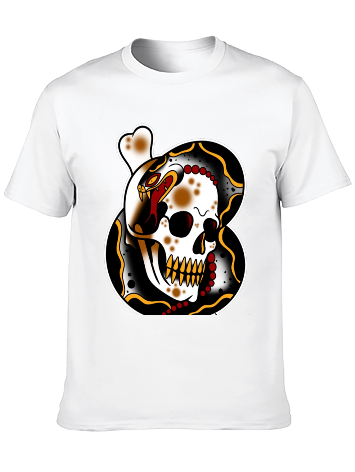 Skull & Snake Tattoo Graphic T-Shirt