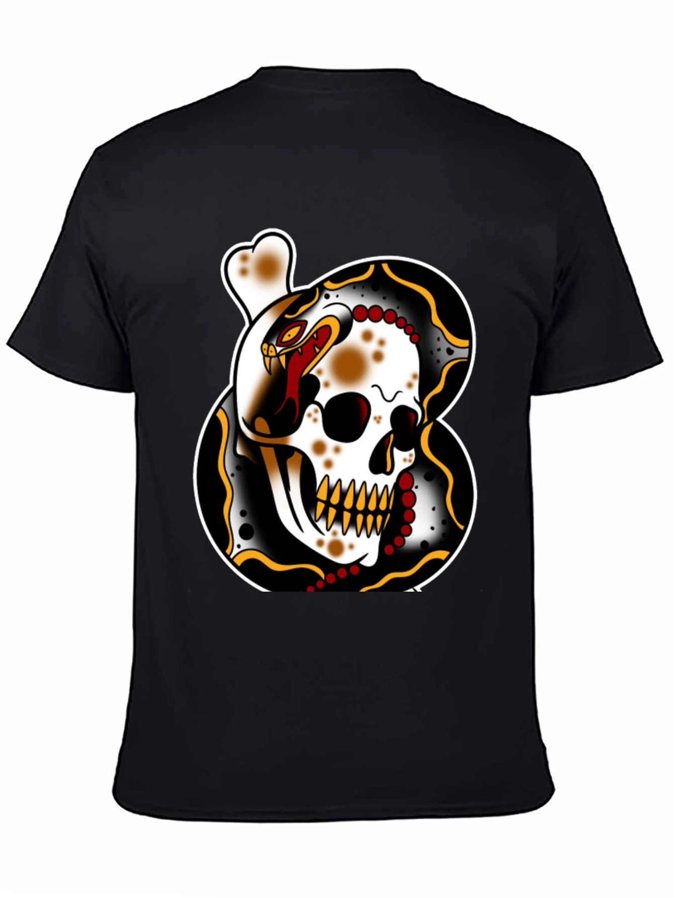 Skull & Snake Tattoo Graphic T-Shirt