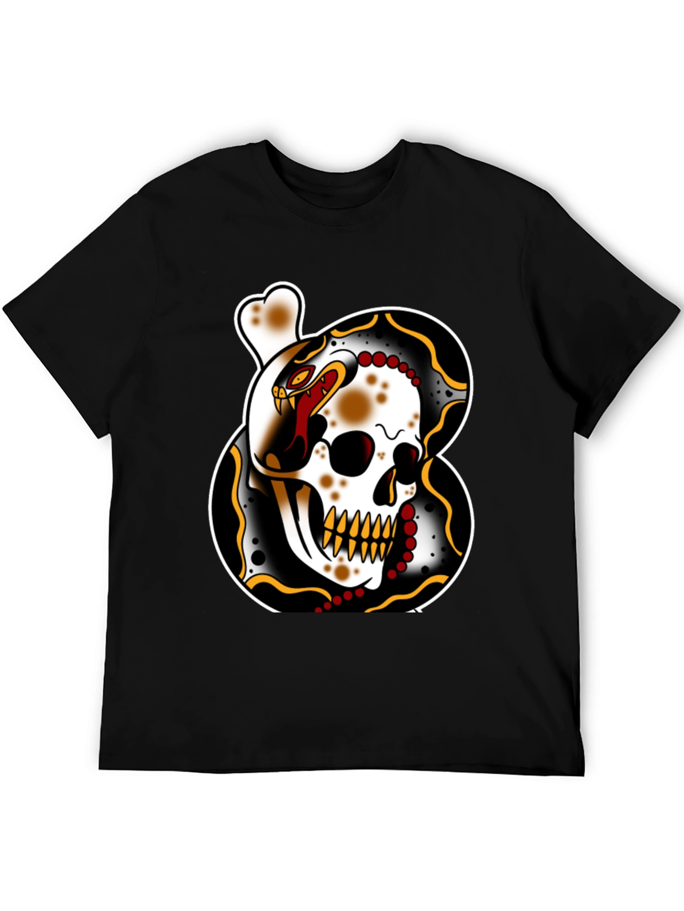 Skull & Snake Tattoo Graphic T-Shirt