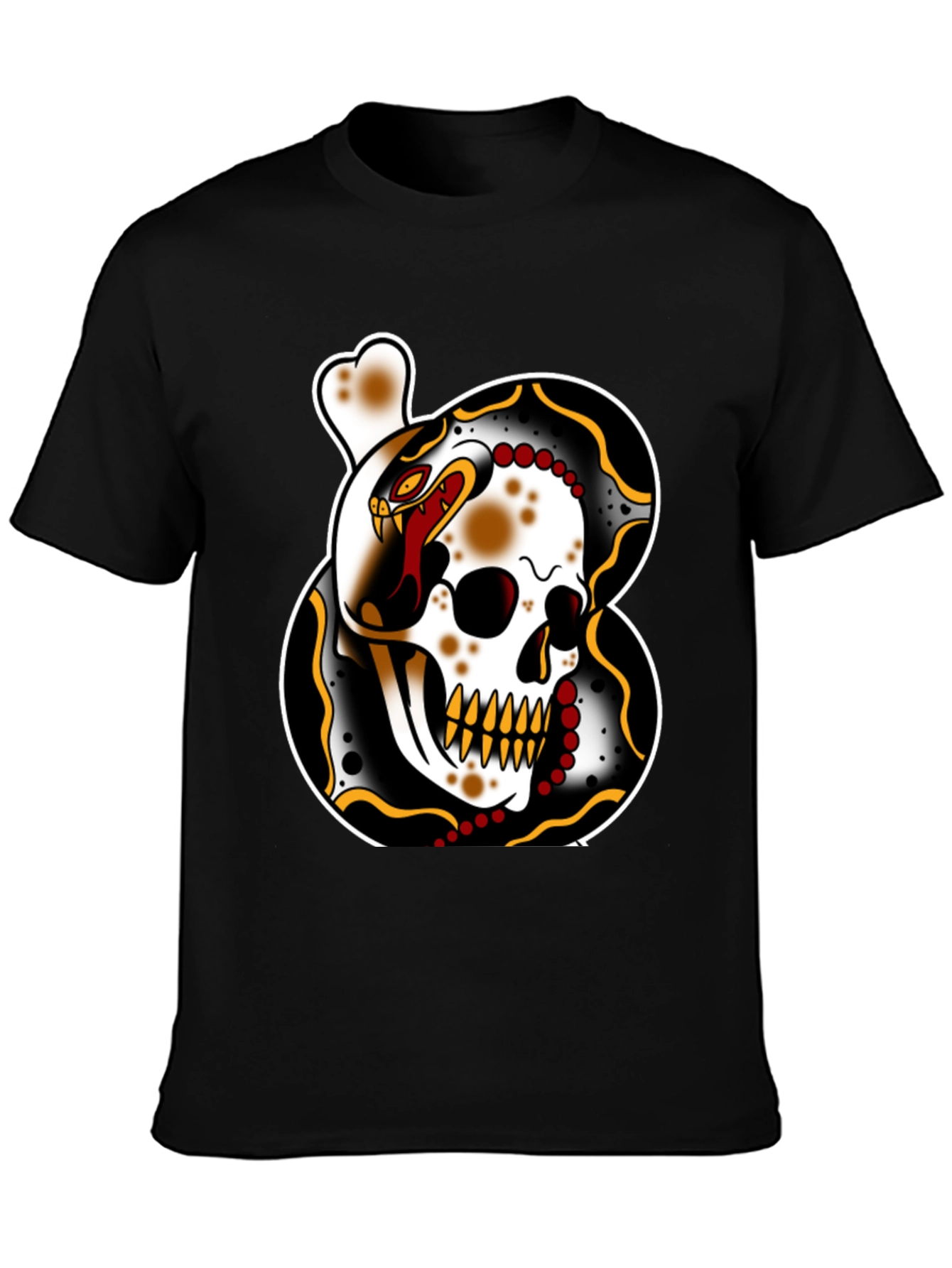 Skull & Snake Tattoo Graphic T-Shirt