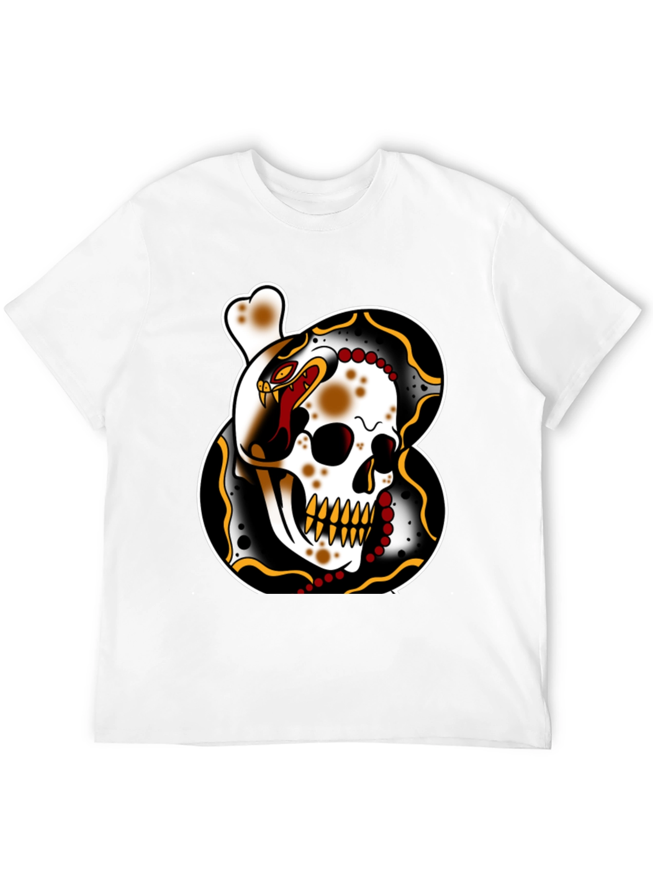 Skull & Snake Tattoo Graphic T-Shirt
