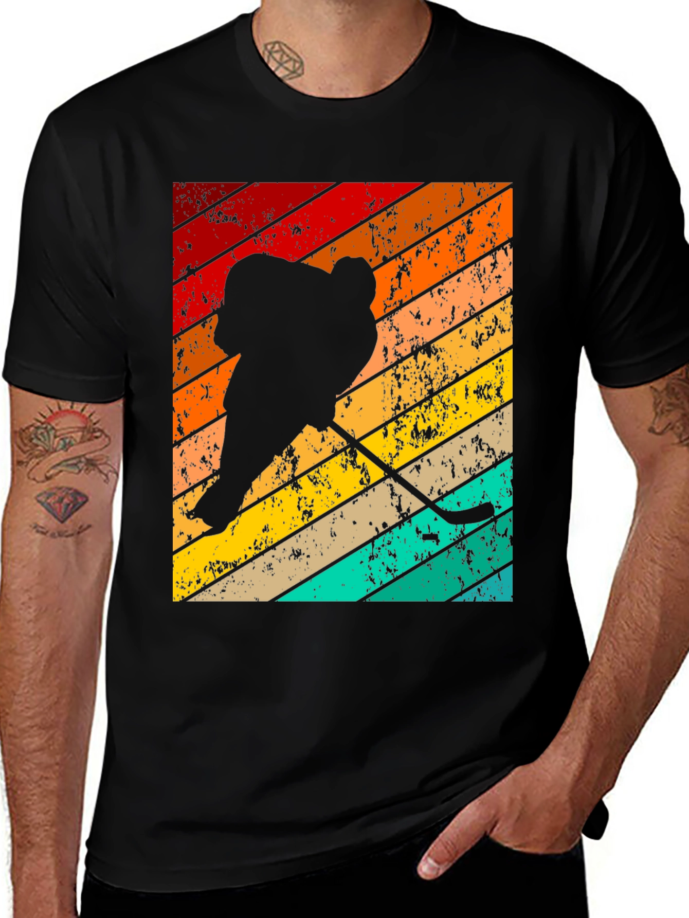 Retro Hockey Player T-Shirt