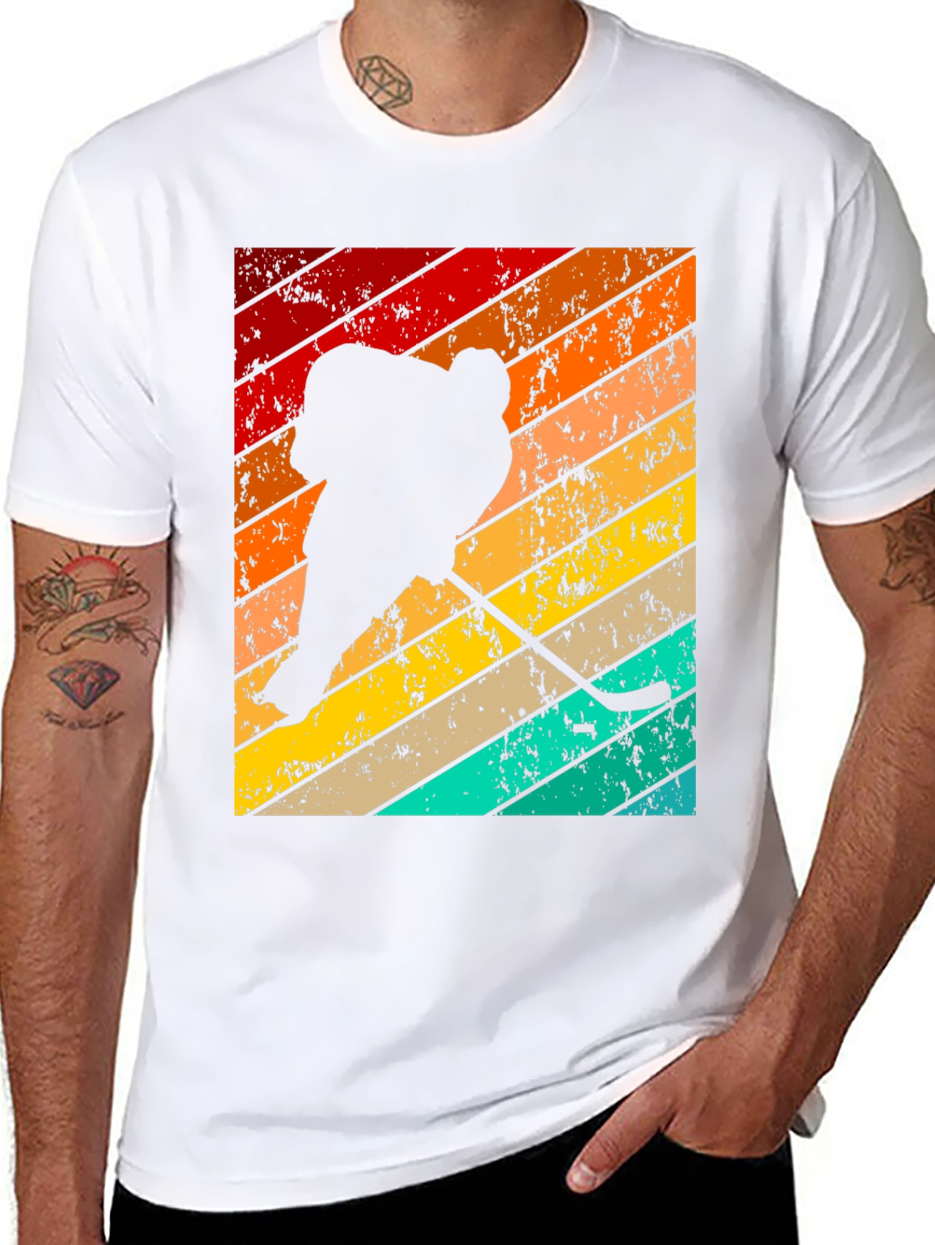 Retro Hockey Player T-Shirt