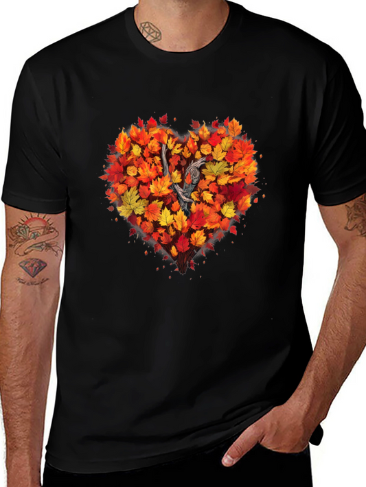 Autumn Leaves Heart Tree T-Shirt