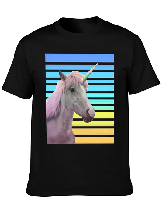 Unicorn T-Shirt - Graphic Tee - Black Cotton Blend