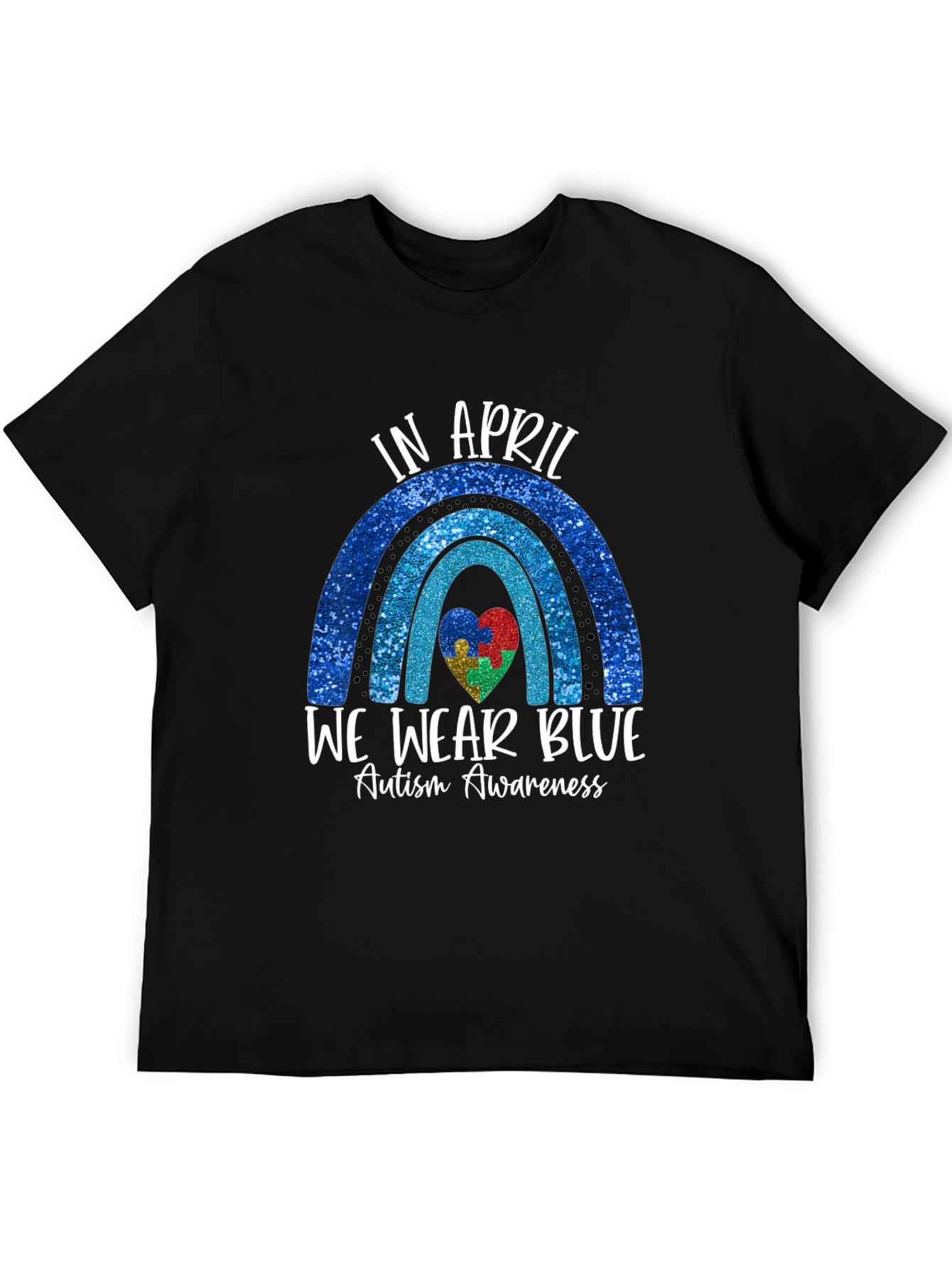 Autism Awareness Blue Rainbow T-Shirt