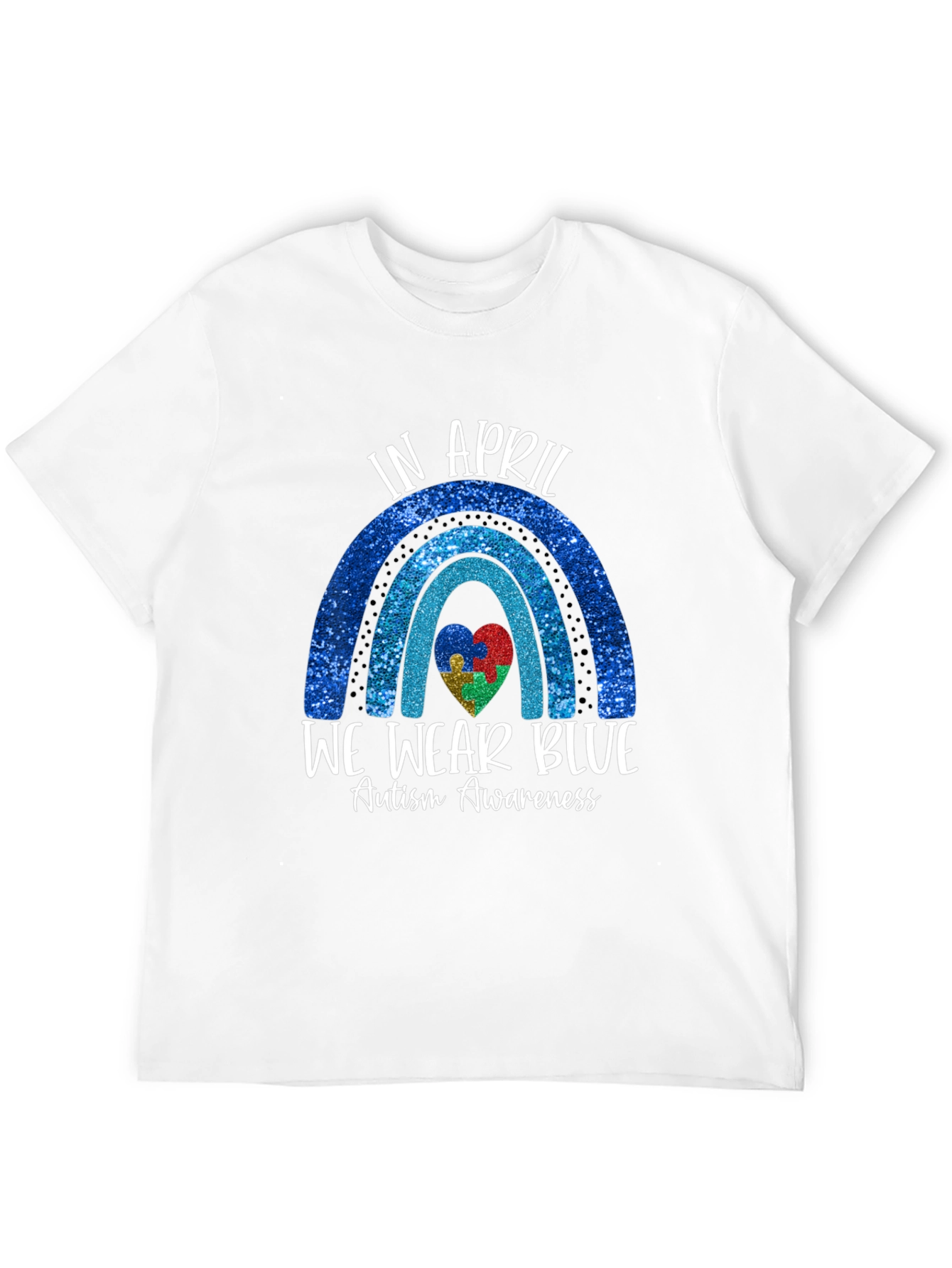 Autism Awareness Blue Rainbow T-Shirt