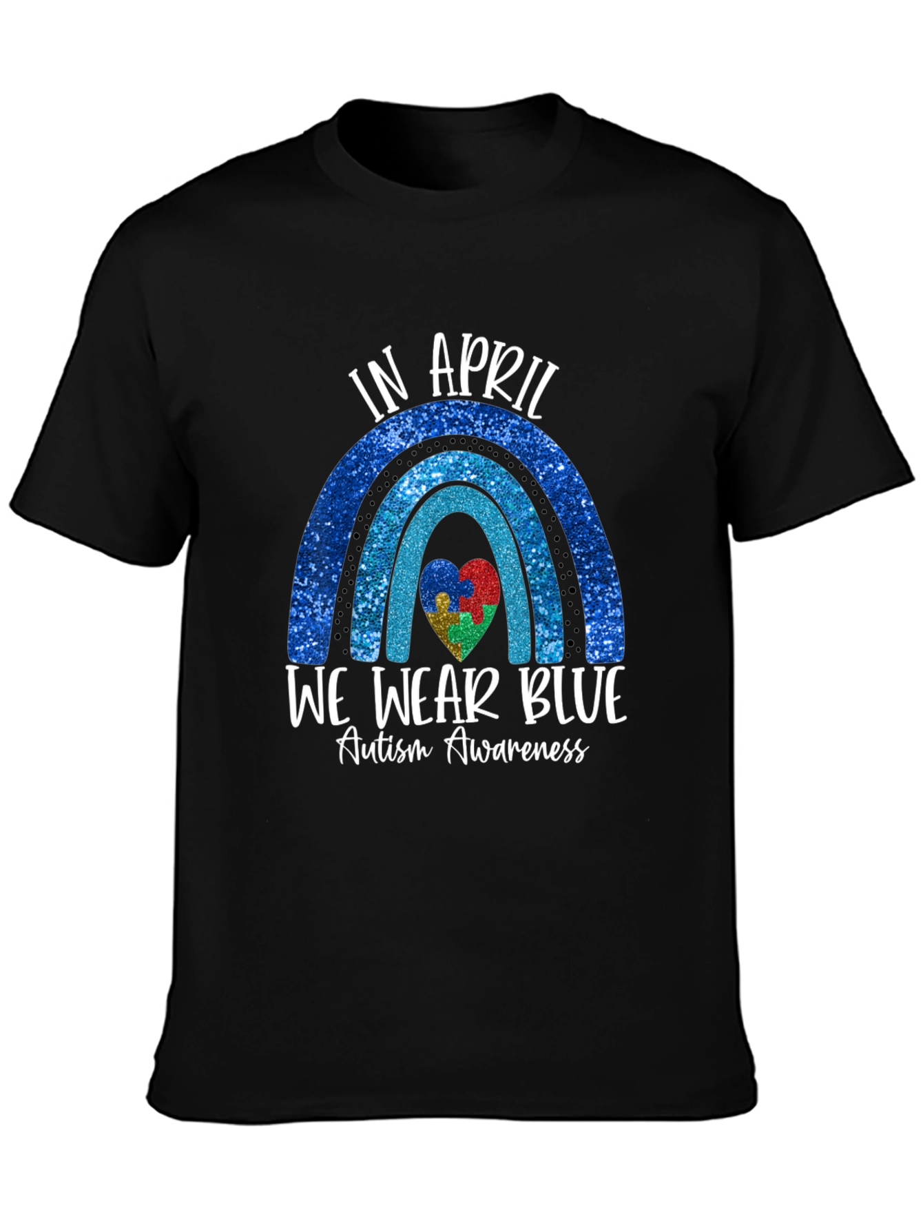 Autism Awareness Blue Rainbow T-Shirt