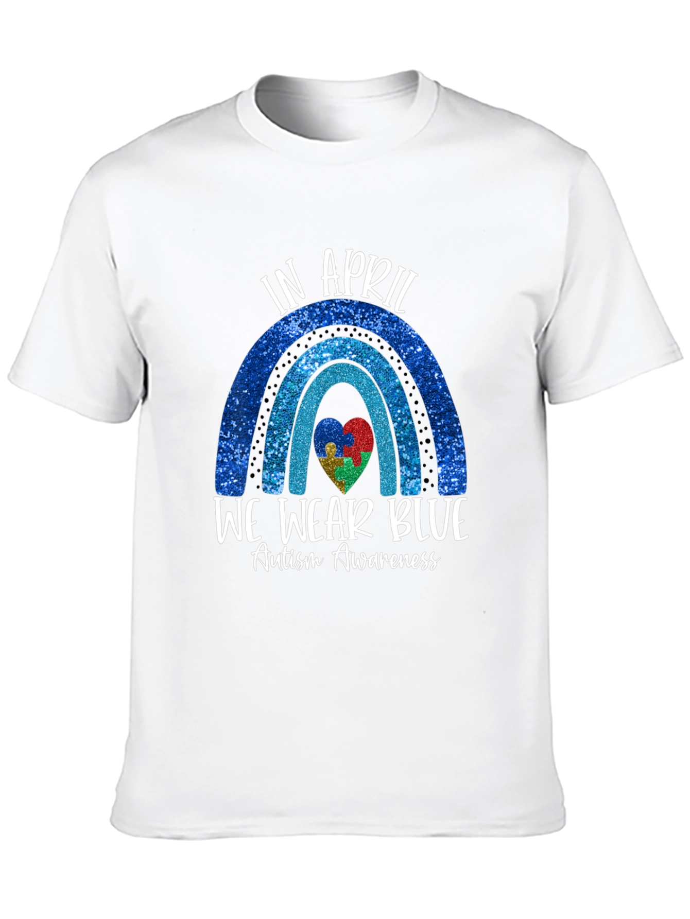 Autism Awareness Blue Rainbow T-Shirt