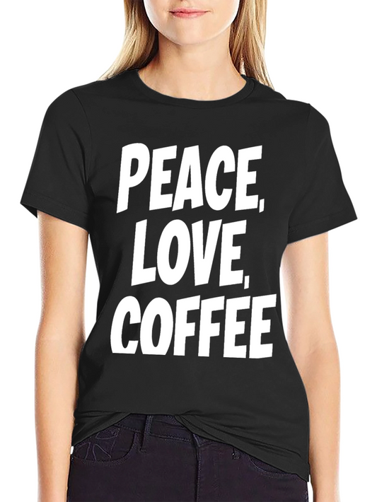 Peace Love Coffee T-Shirt - Black