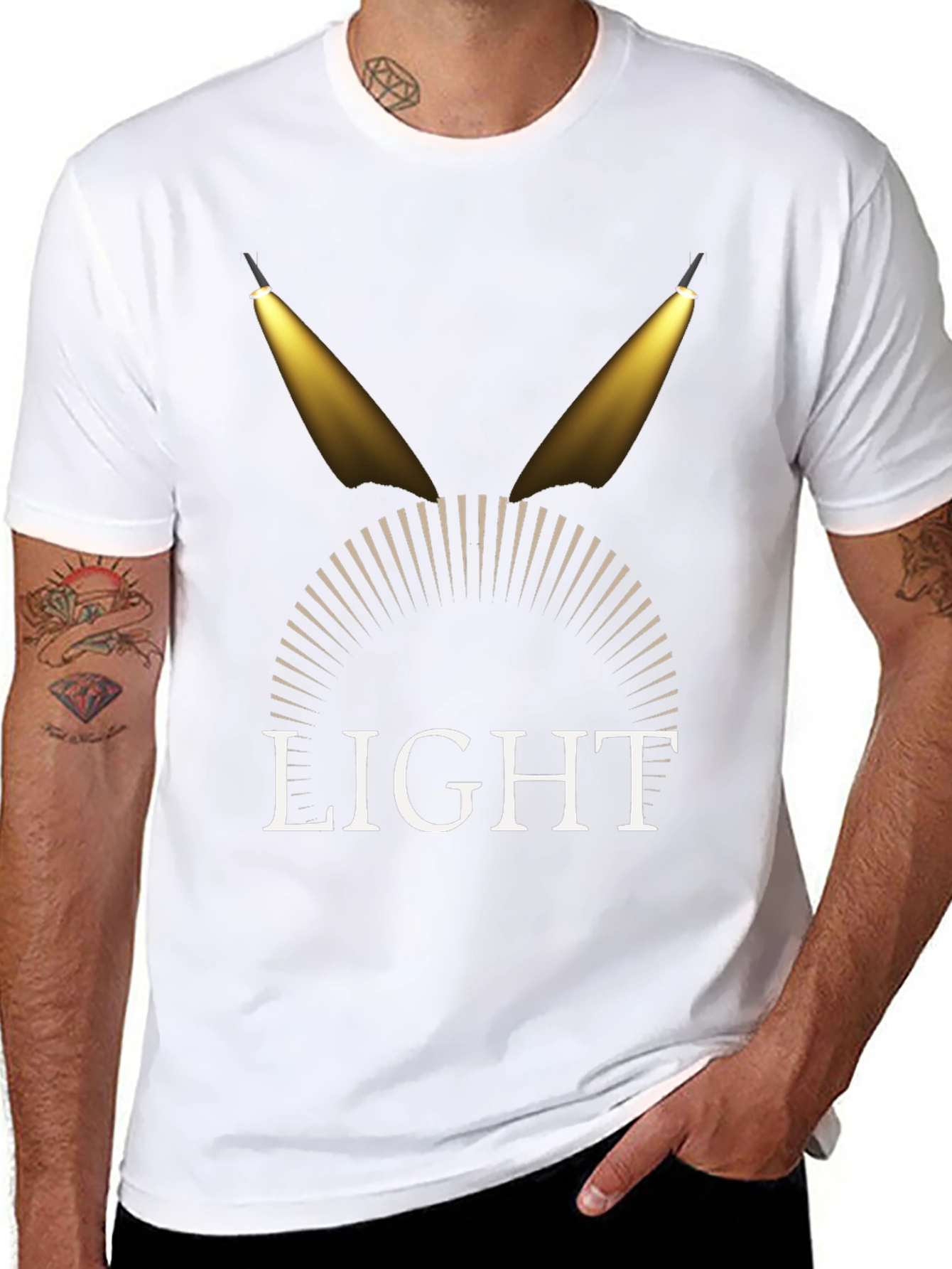 Spotlight Graphic Tee - Stylish Mens Black T-Shirt