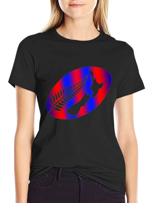 New Zealand Rugby T-Shirt - Fern & Map Design