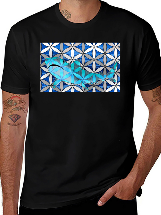 Shark Flower of Life T-Shirt - Black
