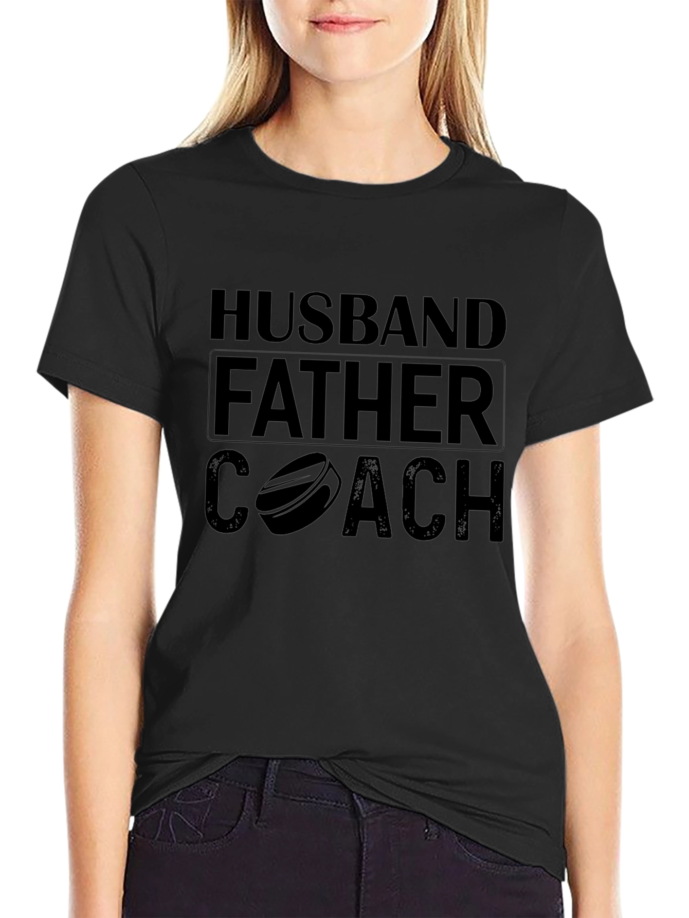 Husband Father Coach T-Shirt Mens Black Tee