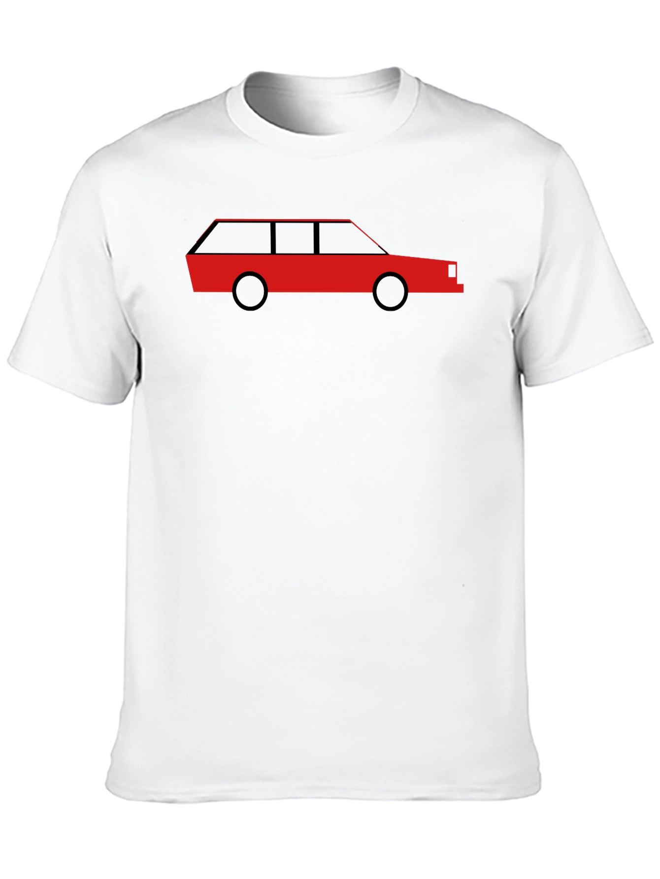 Classic Red Car Graphic Black T-Shirt