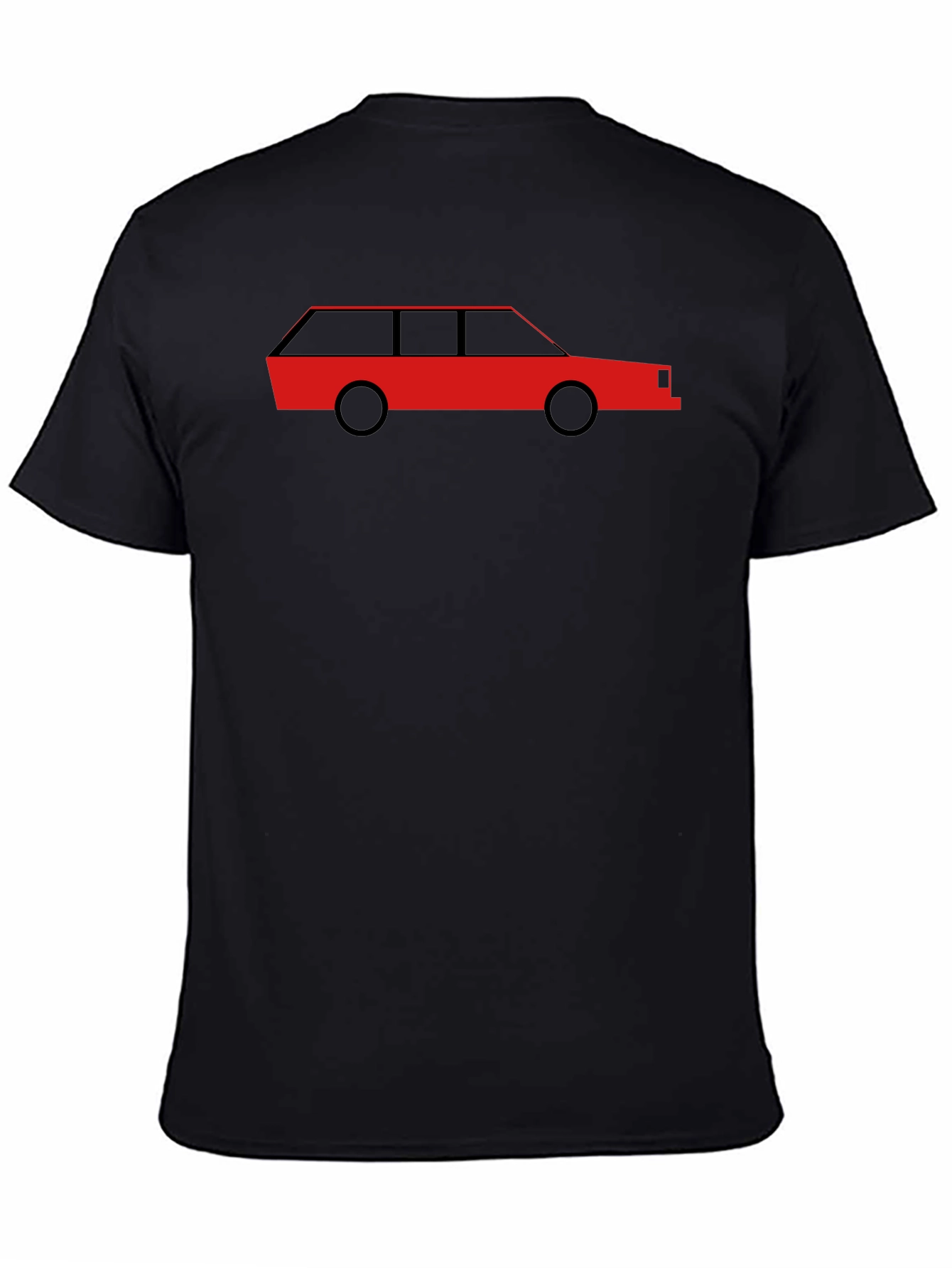 Classic Red Car Graphic Black T-Shirt