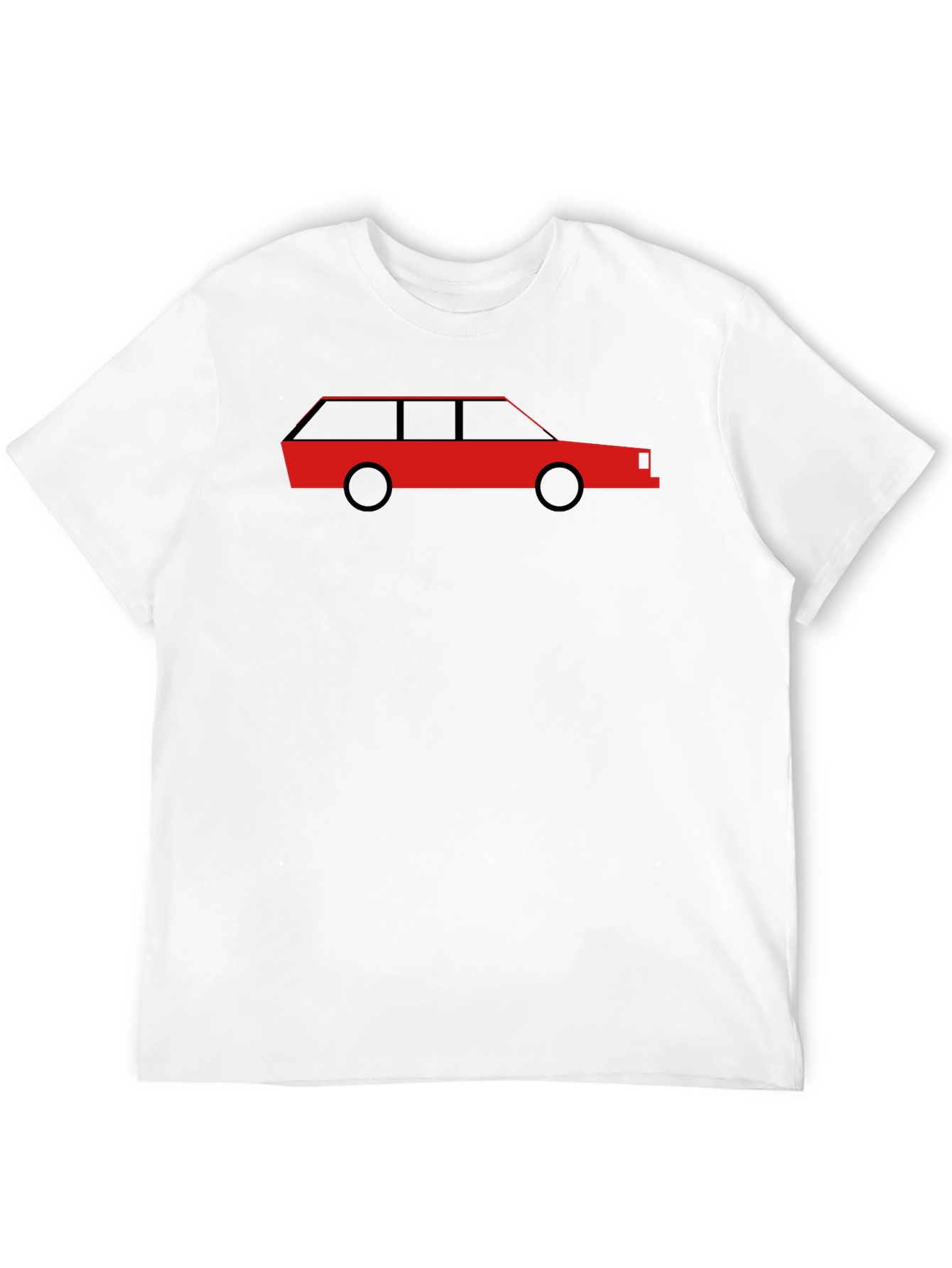 Classic Red Car Graphic Black T-Shirt
