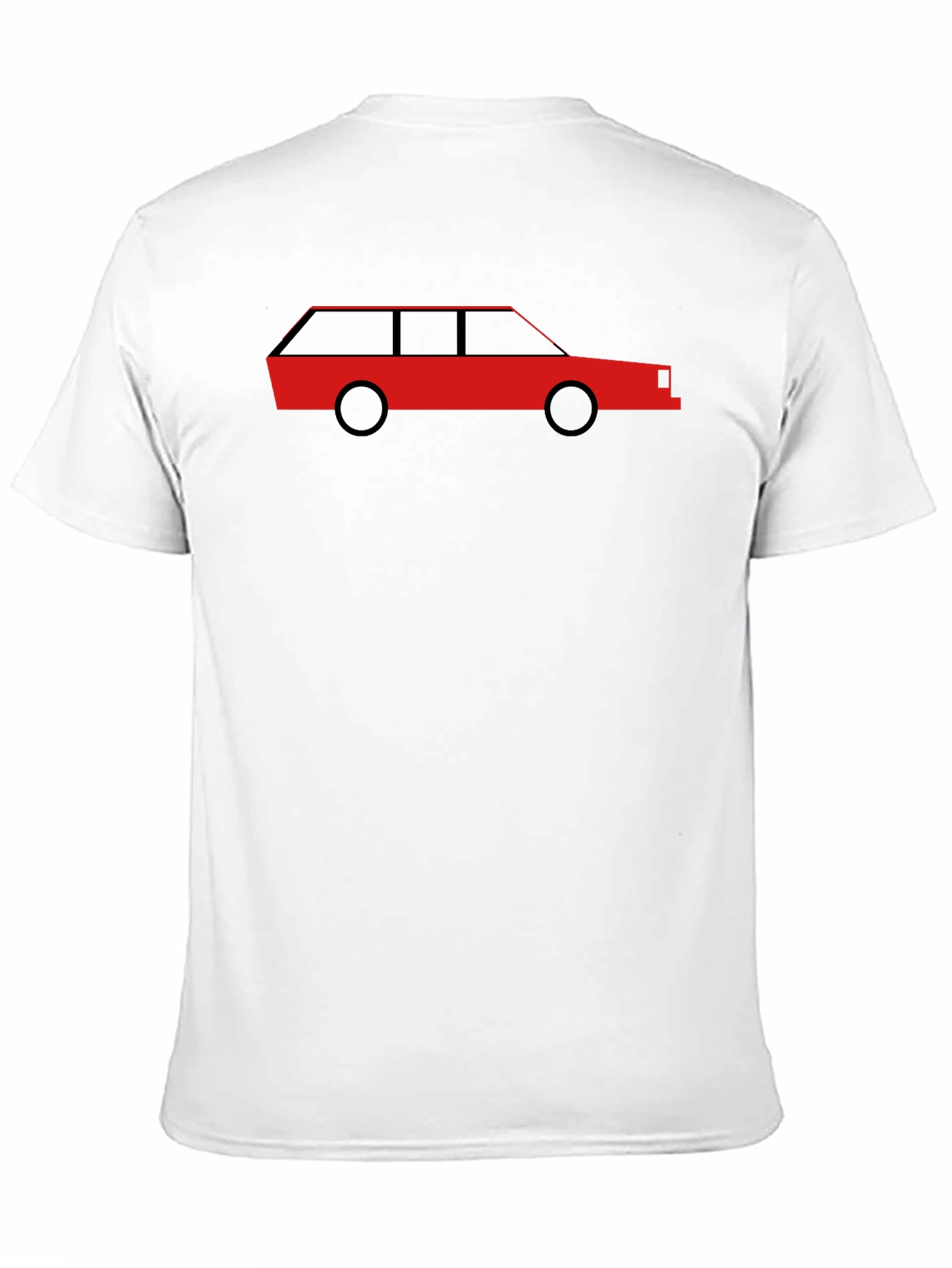 Classic Red Car Graphic Black T-Shirt