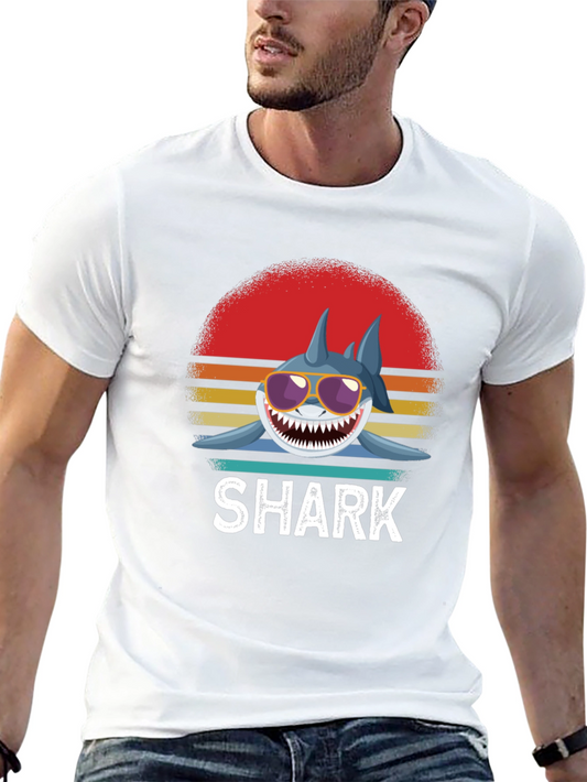 Cool Retro Shark Graphic T-Shirt