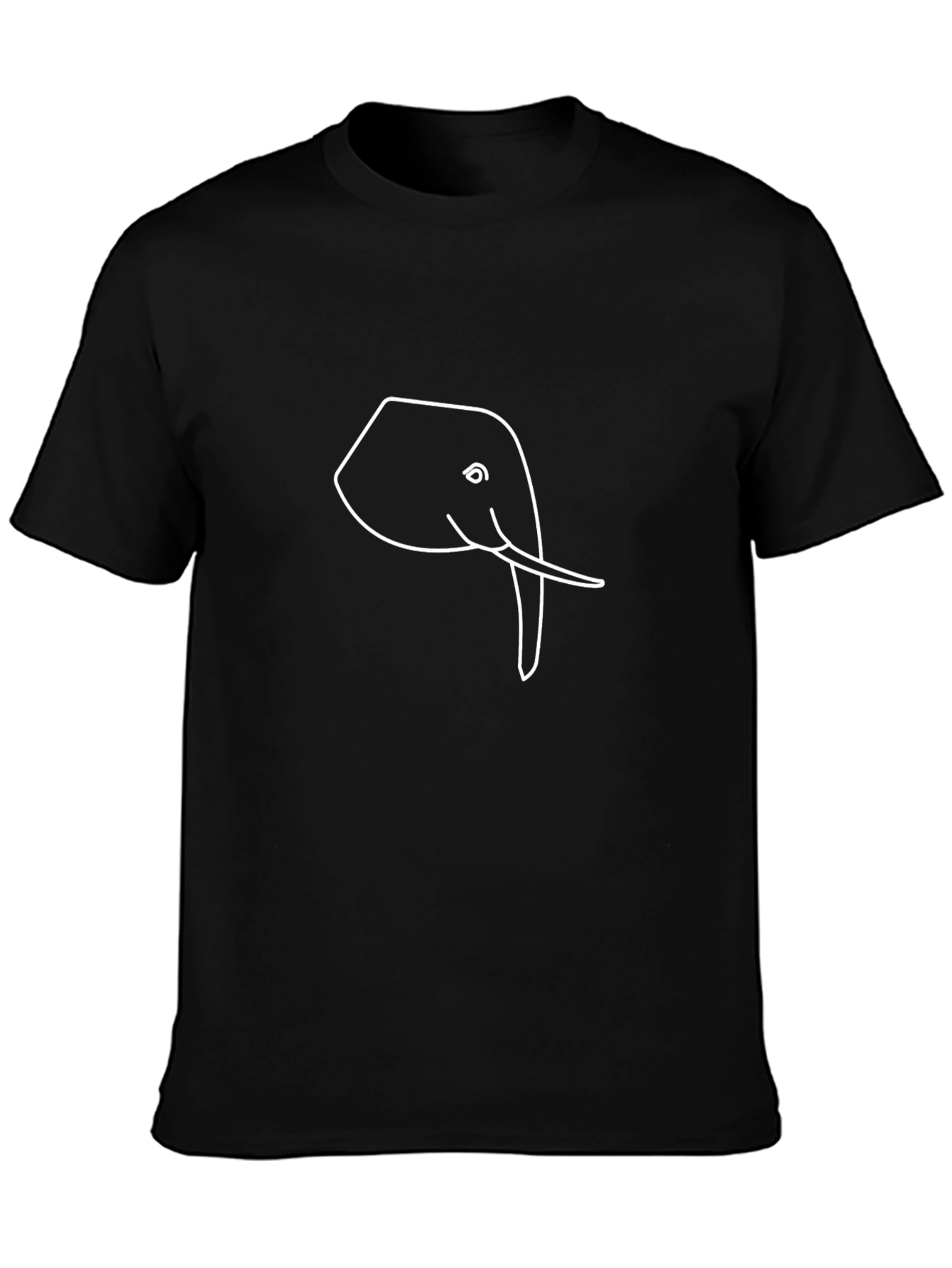 Elephant Outline Black T-Shirt - Unique Graphic Tee