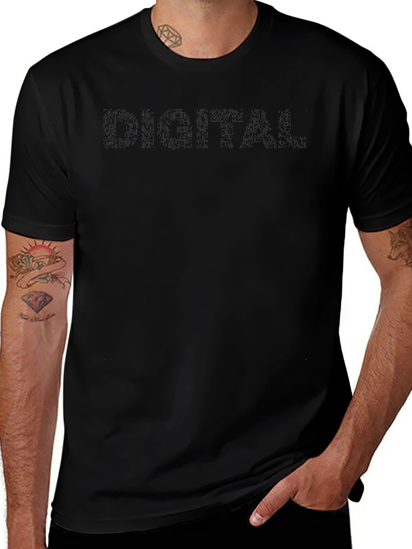 Mens Black Crew Neck T-Shirt