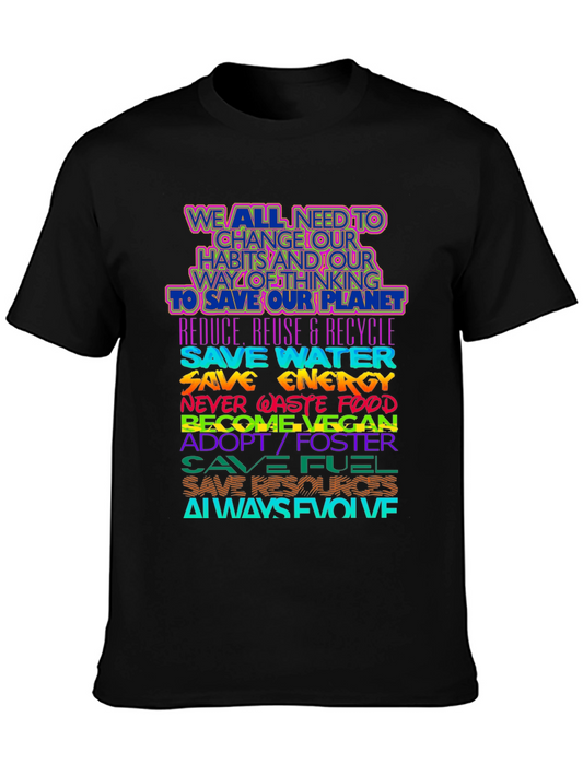Eco-Friendly Slogan T-Shirt - Save Our Planet Tee