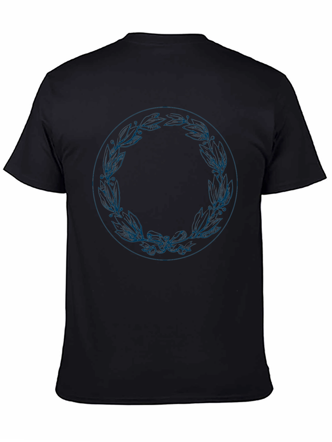 Leaf Wreath Graphic Tee - Stylish Mens Black T-Shirt