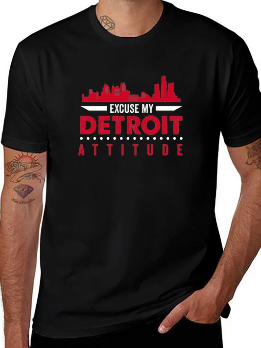 Excuse My Detroit Attitude Black T-Shirt