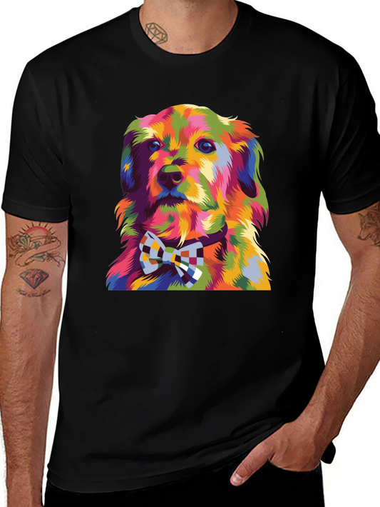 Colorful Dog T-Shirt - Bow Tie Detail