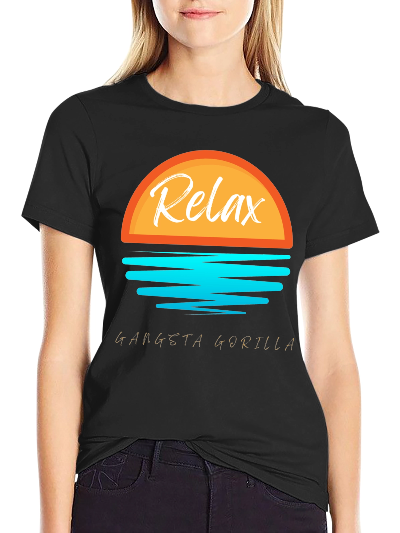 Relax Gangsta Gorilla T-Shirt - Black