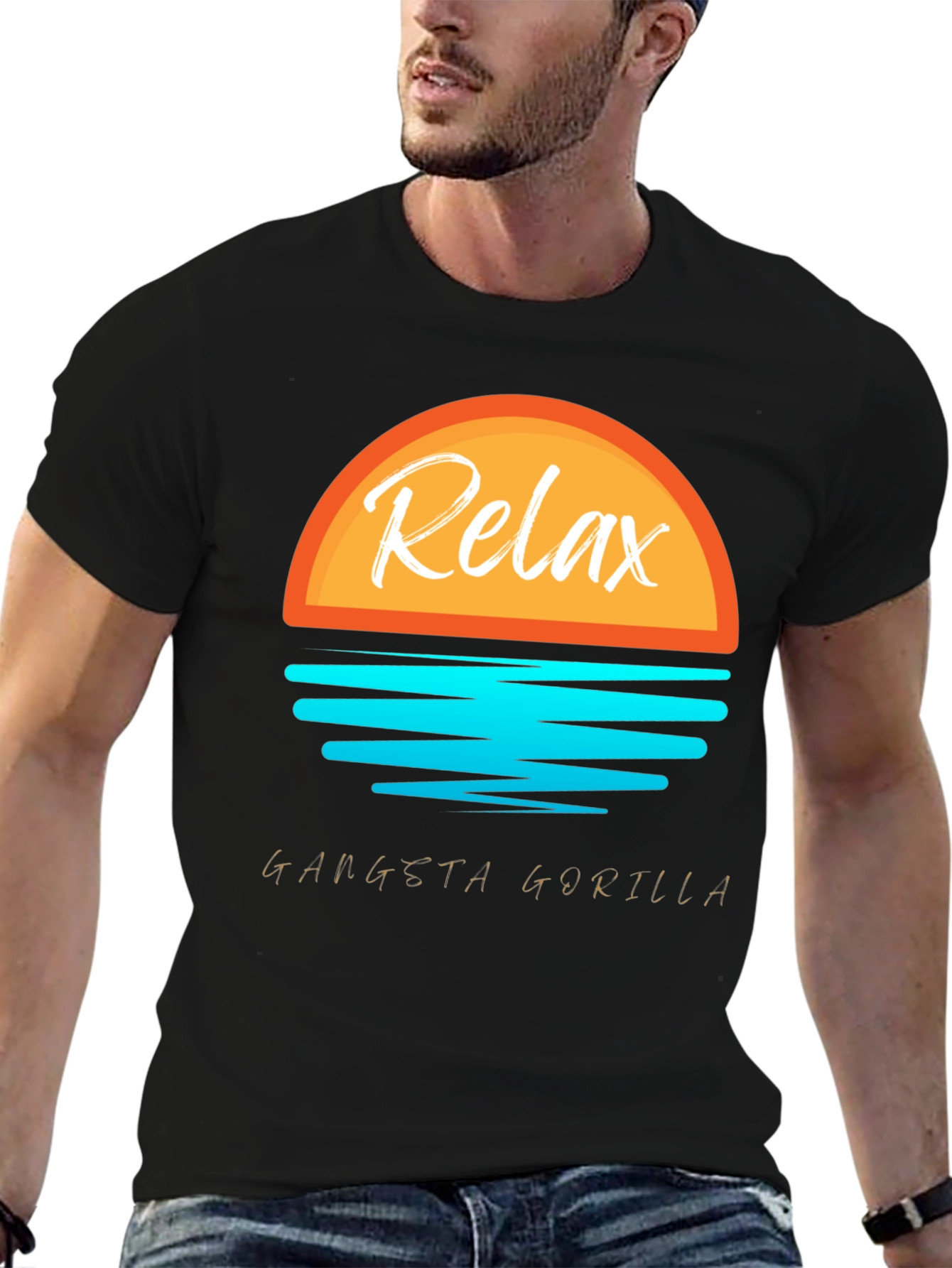 Relax Gangsta Gorilla T-Shirt - Black