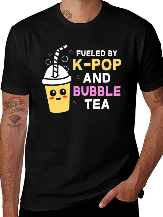 Fueled by K-Pop and Bubble Tea Graphic T-Shirt