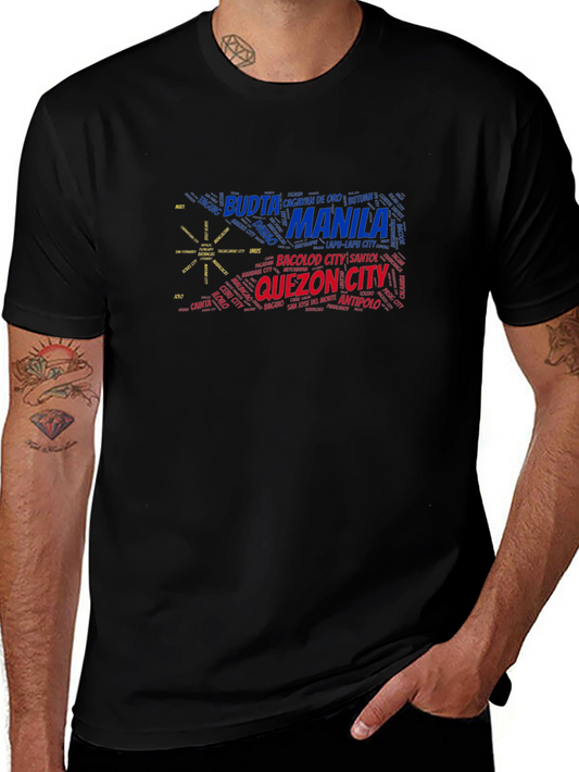 Philippines City Names T-Shirt - Black