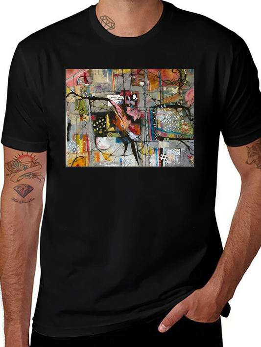 Abstract Art Black T-Shirt - Modern Style