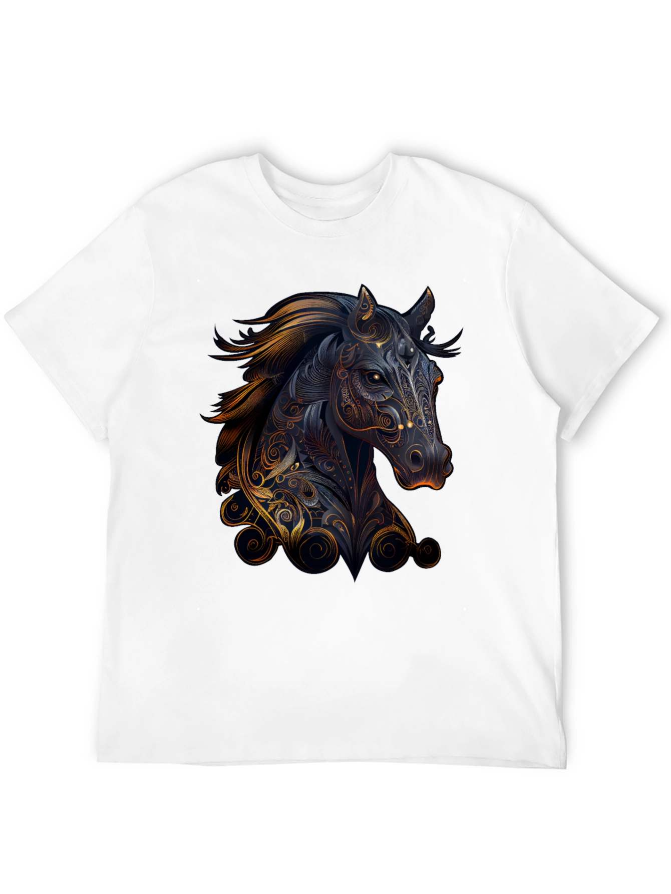 Horse Graphic Print Black T-Shirt