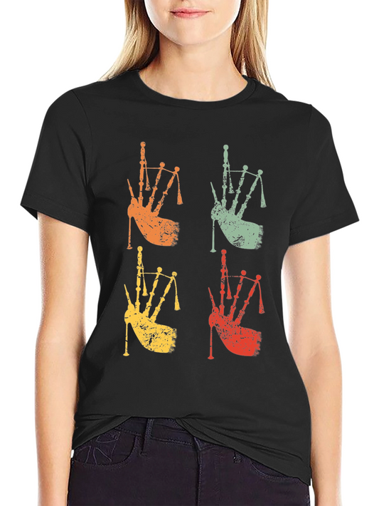 Vintage Bagpipes T-Shirt - Retro Scottish Music Tee