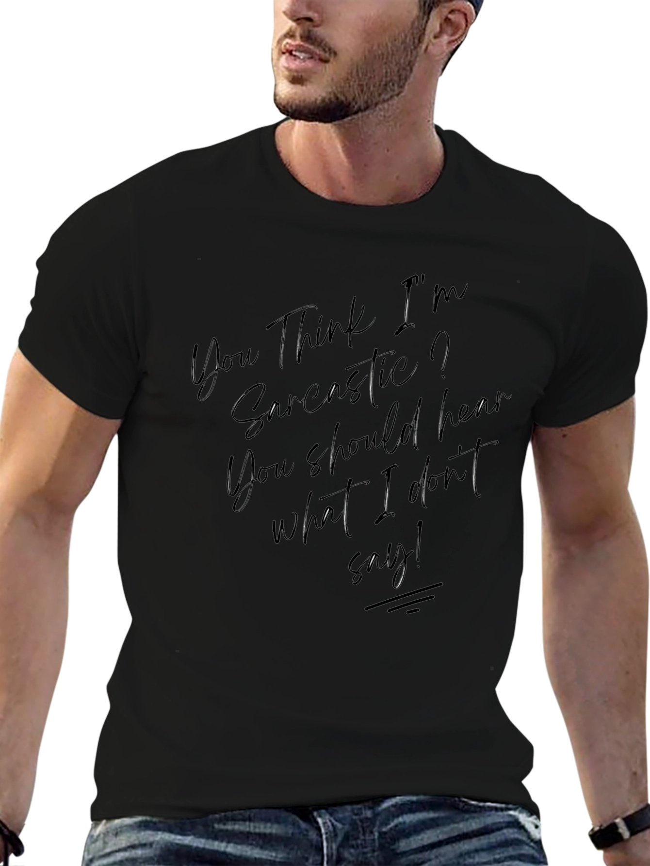 Sarcastic Humor Graphic Tee - Black Casual Shirt